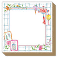 Bamboo Border with Mahjong Tiles Notepad by Rosanne Beck