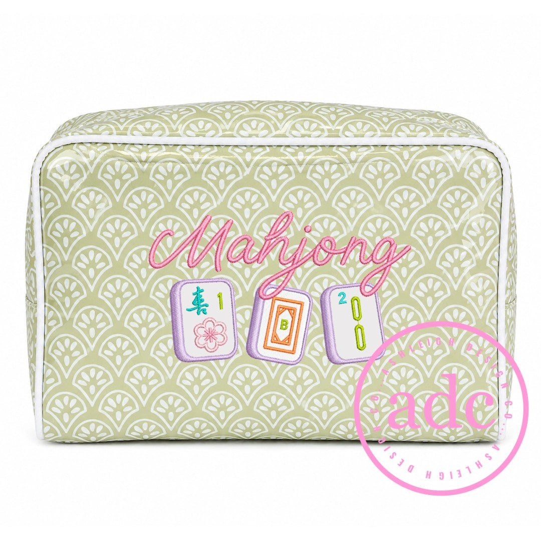 Soft Sage Green Clear Coat Tile or Cosmetic Bag by Ashleigh Design Co.