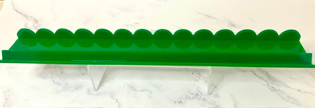 20" Green Acrylic Scalloped Racks with Magnetic Pusher, set of 4