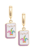Chunky Joker Enamel Mahjong Tile Earrings by Canvas Style