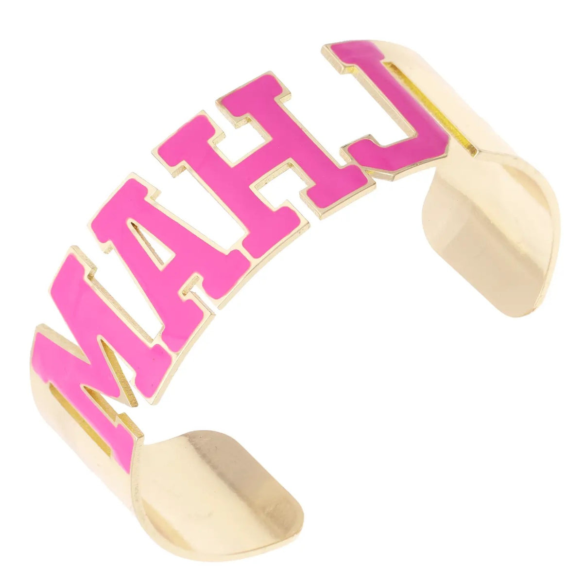 Pink Mahj Varsity Cuff Bracelet by Canvas Style