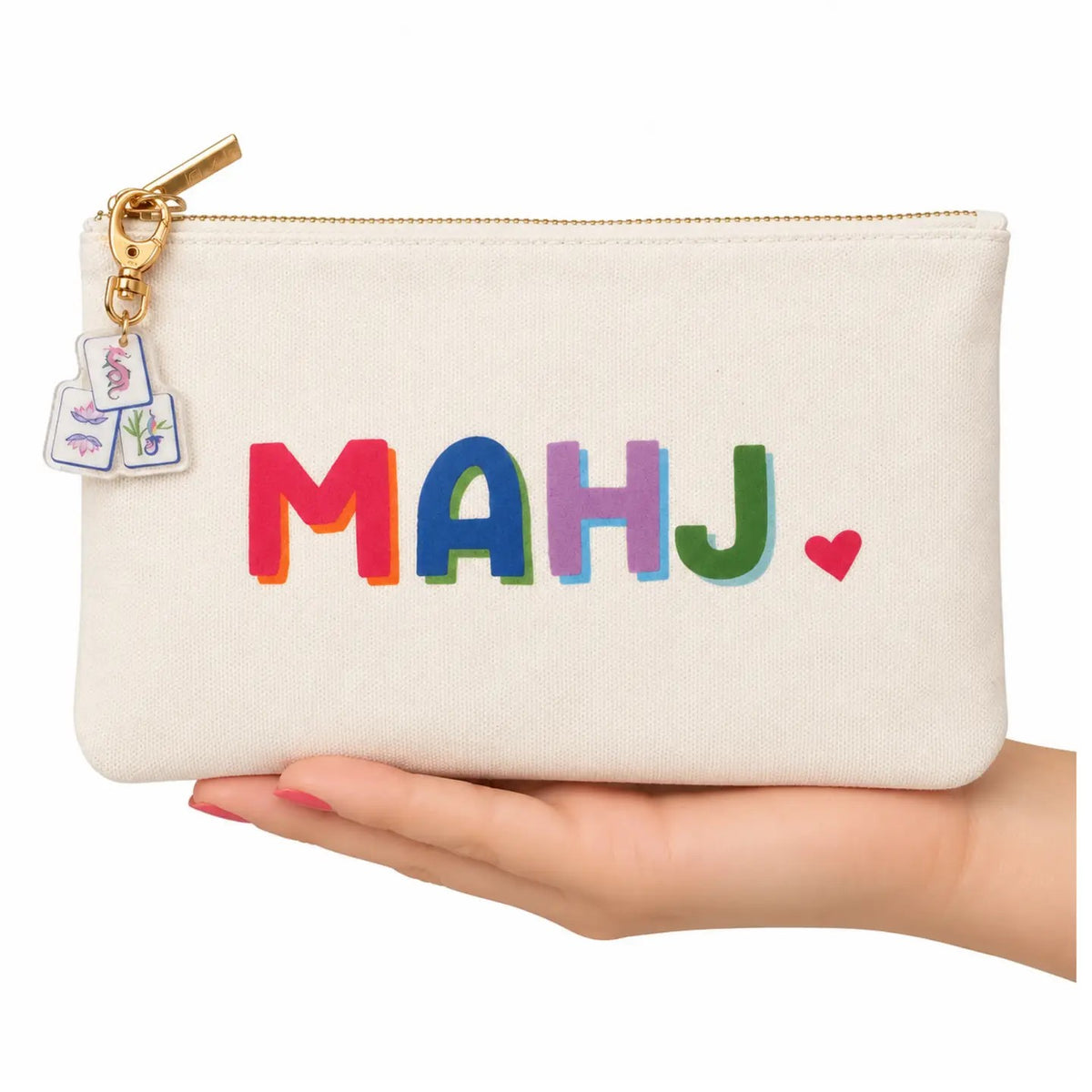 Mahj Money Bag with tile zipper charm by Aspen Lane