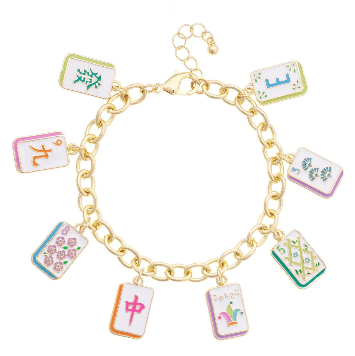 Wanna Mahj? Enamel Charm Bracelet by Canvas Style