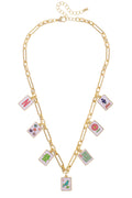 Mahjong Enamel Tile Charm Necklace