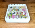 White Scalloped Napkin Box Set with Mahjongg Napkins