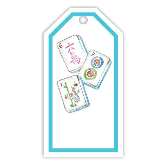 Mahjong Tile Blank Gift Tags by Rosanne Beck