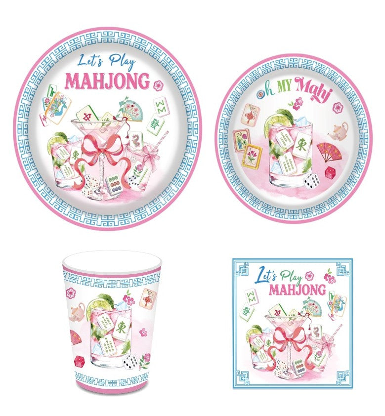 Mahjongg Party Plates, Cups, and Banner