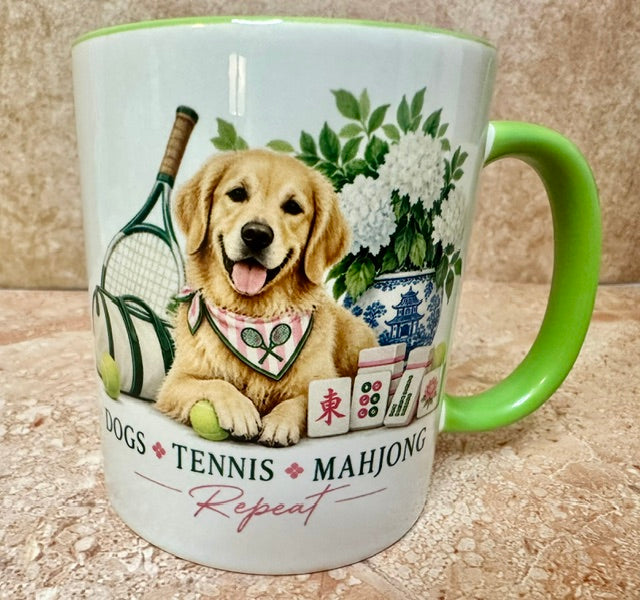 Dogs*Tennis*Mahjong*Repeat Coffee Cups