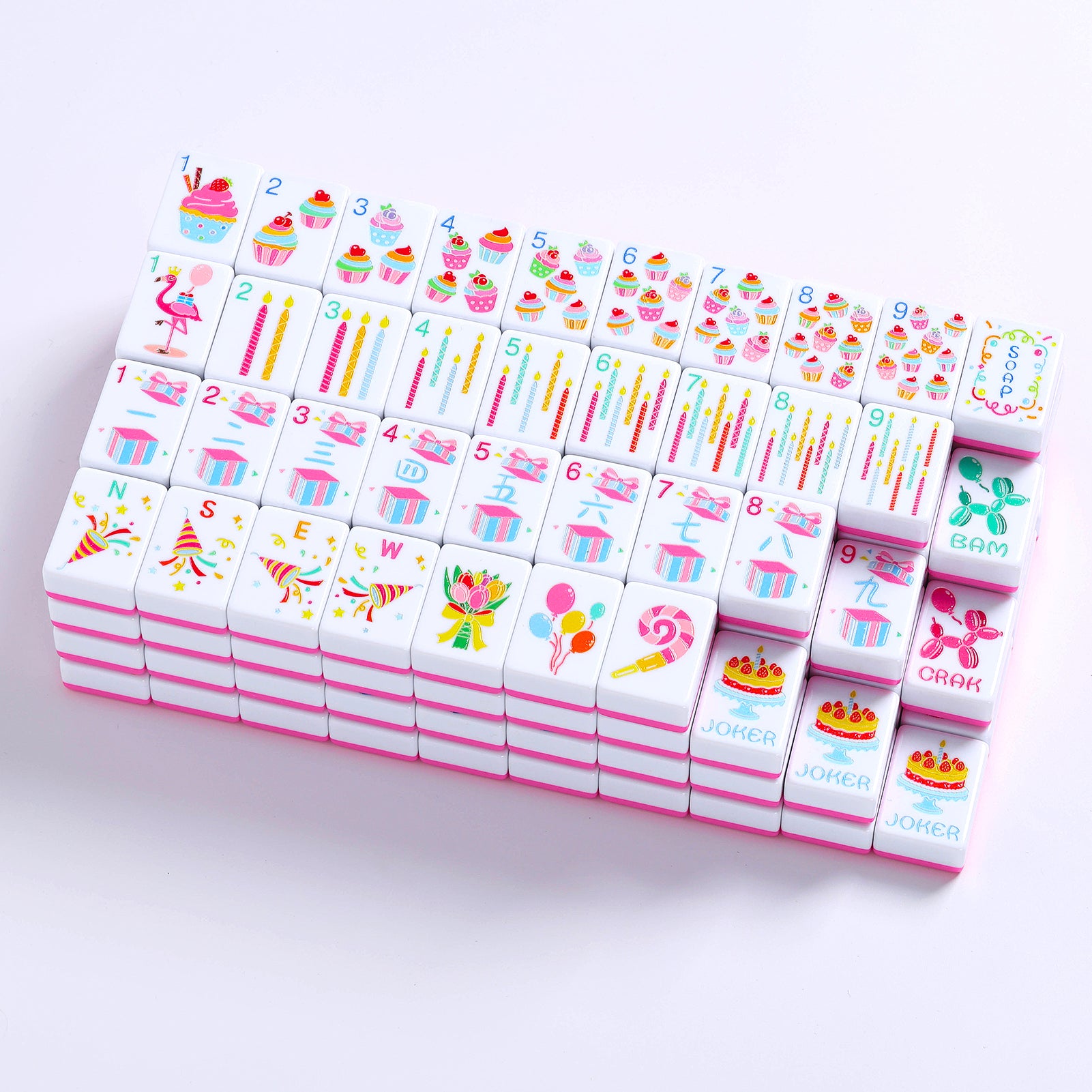 Pink Birthday Mahjongg Tiles
