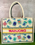 Hand Beaded Mahjong Tote Bag