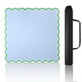 Blue scalloped mat with green trim